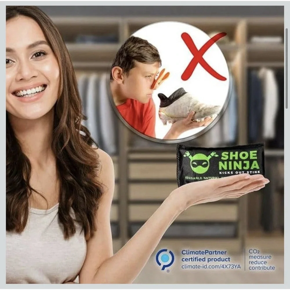 4 Charcoal Shoe Deodorizer Inserts - Shoe Odor Eliminator - Activated Charcoal‎